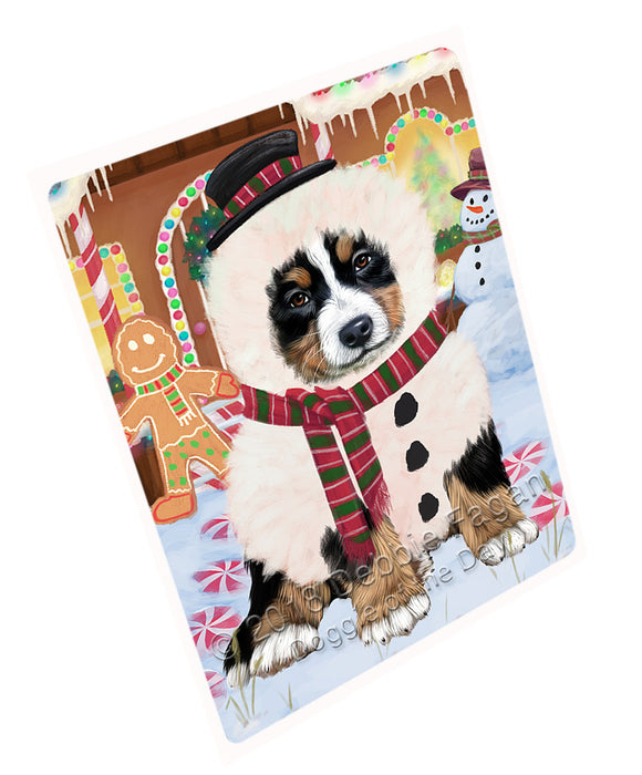 Christmas Gingerbread House Candyfest Bernese Mountain Dog Blanket BLNKT125040