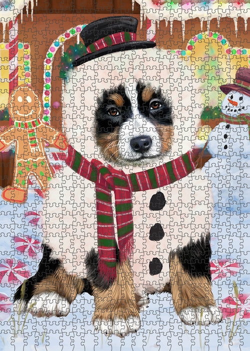 Christmas Gingerbread House Candyfest Bernese Mountain Dog Puzzle with Photo Tin PUZL92920