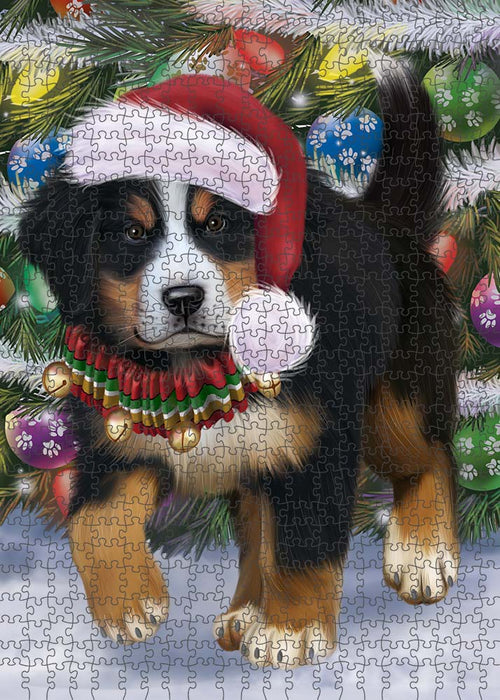 Trotting in the Snow Bernese Mountain Dog Puzzle with Photo Tin PUZL89872