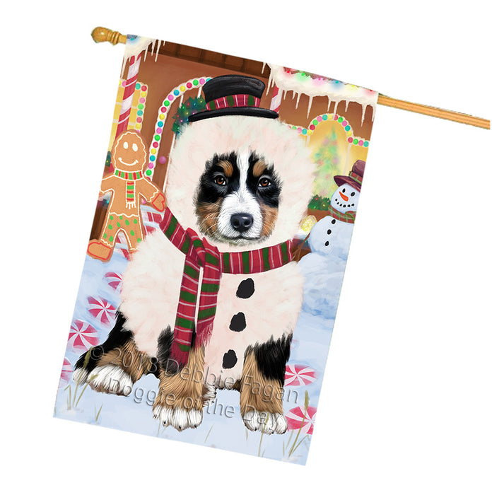 Christmas Gingerbread House Candyfest Bernese Mountain Dog House Flag FLG56864
