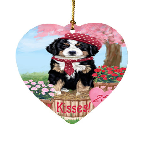 Rosie 25 Cent Kisses Bernese Mountain Dog Heart Christmas Ornament HPOR56179