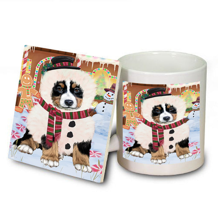 Christmas Gingerbread House Candyfest Bernese Mountain Dog Mug and Coaster Set MUC56172