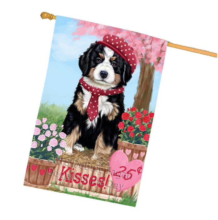 Rosie 25 Cent Kisses Bernese Mountain Dog House Flag FLG56507