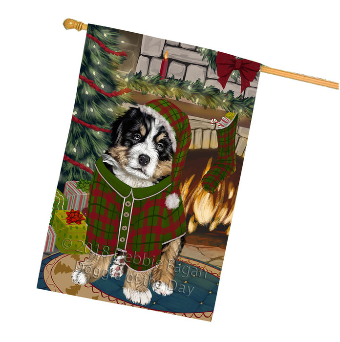 The Stocking was Hung Bernese Mountain Dog House Flag FLG55638