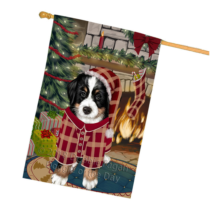 The Stocking was Hung Bernese Mountain Dog House Flag FLG55639