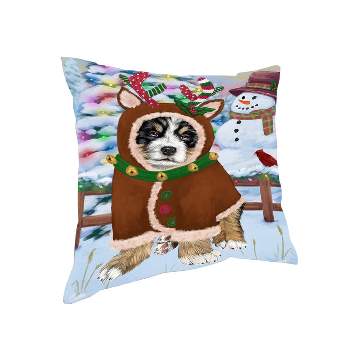 Christmas Gingerbread House Candyfest Bernese Mountain Dog Pillow PIL79016