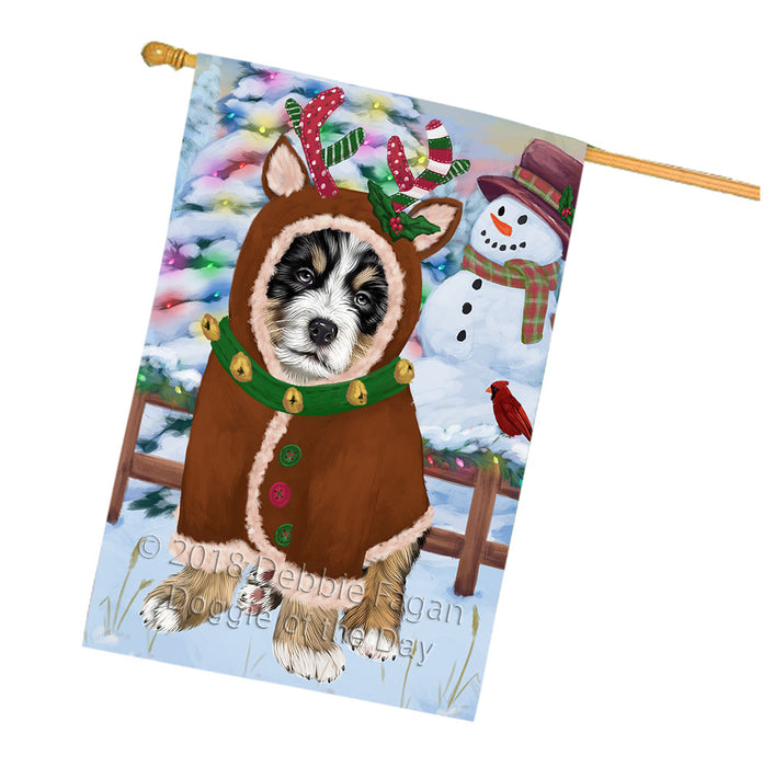 Christmas Gingerbread House Candyfest Bernese Mountain Dog House Flag FLG56865