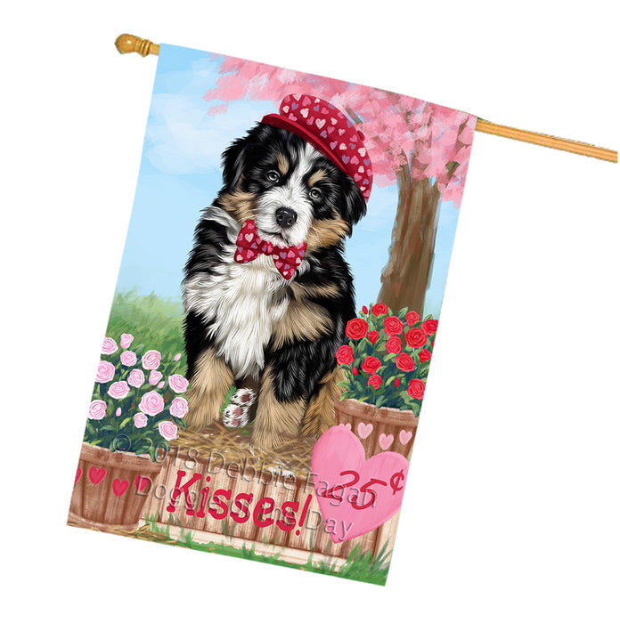 Rosie 25 Cent Kisses Bernese Mountain Dog House Flag FLG56508