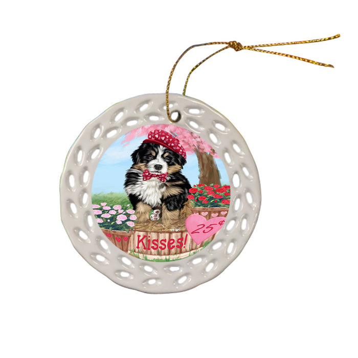 Rosie 25 Cent Kisses Bernese Mountain Dog Ceramic Doily Ornament DPOR56180