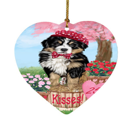 Rosie 25 Cent Kisses Bernese Mountain Dog Heart Christmas Ornament HPOR56180