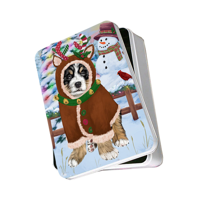 Christmas Gingerbread House Candyfest Bernese Mountain Dog Photo Storage Tin PITN56100