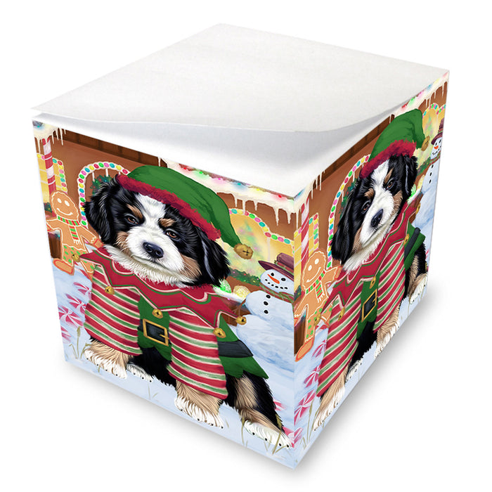 Christmas Gingerbread House Candyfest Bernese Mountain Dog Note Cube NOC54254