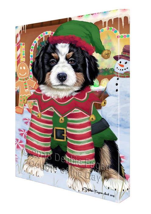Christmas Gingerbread House Candyfest Bernese Mountain Dog Canvas Print Wall Art Décor CVS127862