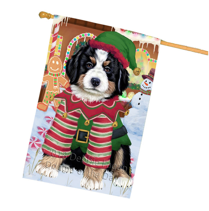 Christmas Gingerbread House Candyfest Bernese Mountain Dog House Flag FLG56866