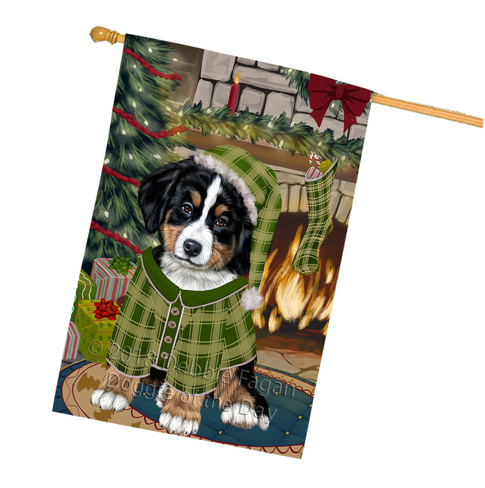 The Stocking was Hung Bernese Mountain Dog House Flag FLG55640