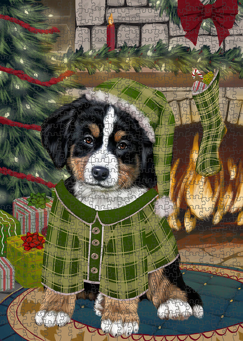 The Stocking was Hung Bernese Mountain Dog Puzzle with Photo Tin PUZL89048