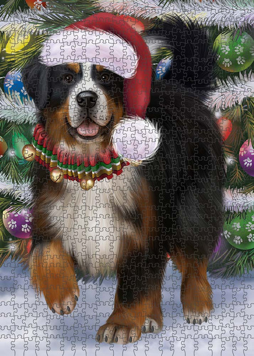 Trotting in the Snow Bernese Mountain Dog Puzzle with Photo Tin PUZL89880
