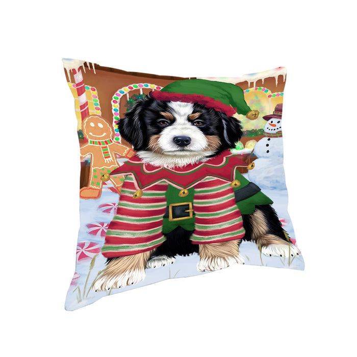 Christmas Gingerbread House Candyfest Bernese Mountain Dog Pillow PIL79020