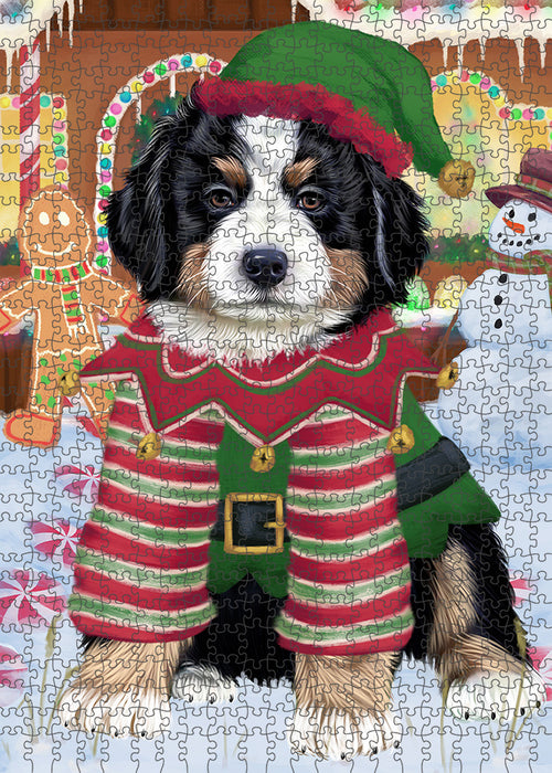 Christmas Gingerbread House Candyfest Bernese Mountain Dog Puzzle with Photo Tin PUZL92928