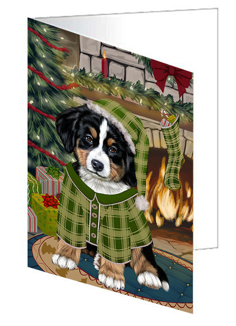 The Stocking was Hung Doberman Pinscher Dog Handmade Artwork Assorted Pets Greeting Cards and Note Cards with Envelopes for All Occasions and Holiday Seasons GCD70415