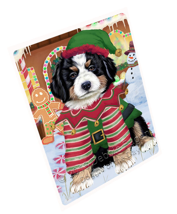 Christmas Gingerbread House Candyfest Bernese Mountain Dog Blanket BLNKT125058