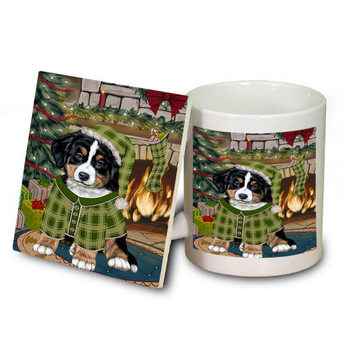 The Stocking was Hung Bernese Mountain Dog Mug and Coaster Set MUC55203
