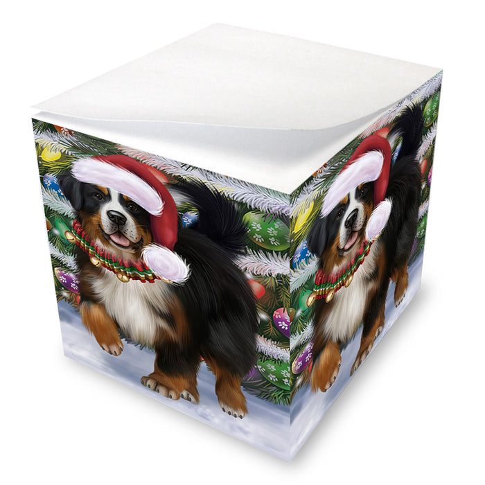 Trotting in the Snow Bernese Mountain Dog Note Cube NOC53765