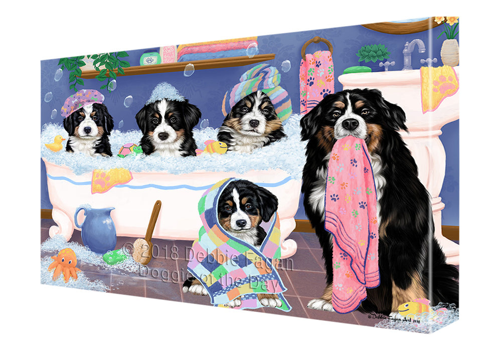 Rub A Dub Dogs In A Tub Bernese Mountain Dogs Canvas Print Wall Art Décor CVS133100