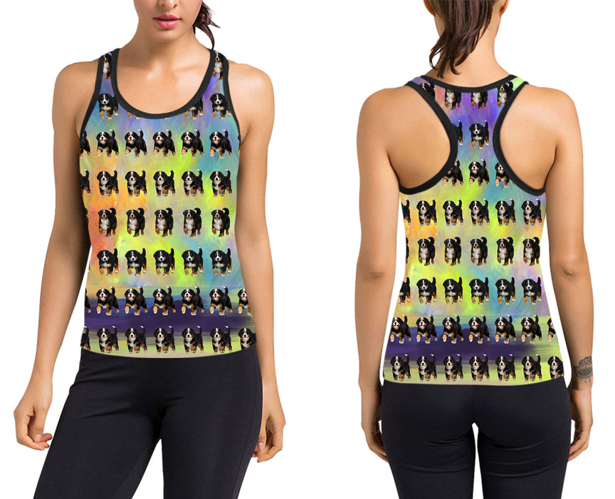 Paradise Wave Bernese Mountain Dogs Women's Racerback Tank Top