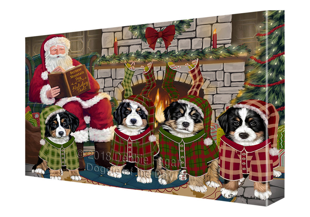 Christmas Cozy Holiday Tails Bernese Mountain Dogs Canvas Print Wall Art Décor CVS115829