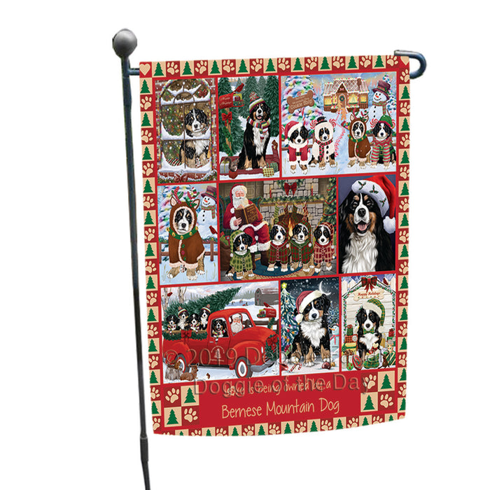 Love is Being Owned Christmas Bernese Mountain Dogs Garden Flag GFLG65871