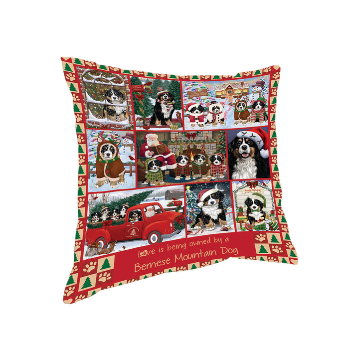 Love is Being Owned Christmas Bernese Mountain Dogs Pillow PIL85660