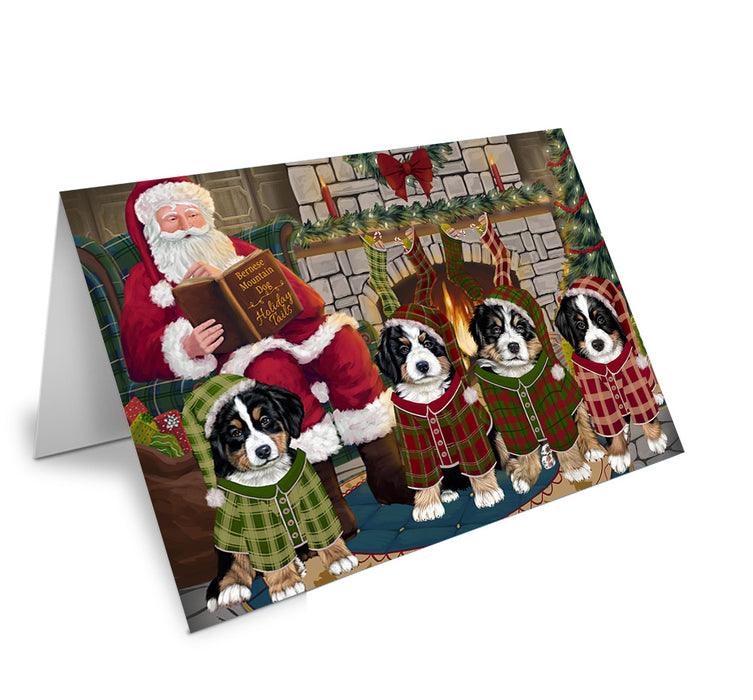 Christmas Cozy Holiday Tails Bernese Mountain Dogs Handmade Artwork Assorted Pets Greeting Cards and Note Cards with Envelopes for All Occasions and Holiday Seasons GCD69815