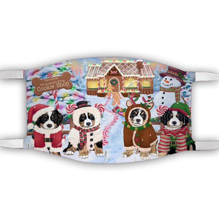 Holiday Gingerbread Cookie Bernese Mountain Dogs Shop Face Mask FM48869