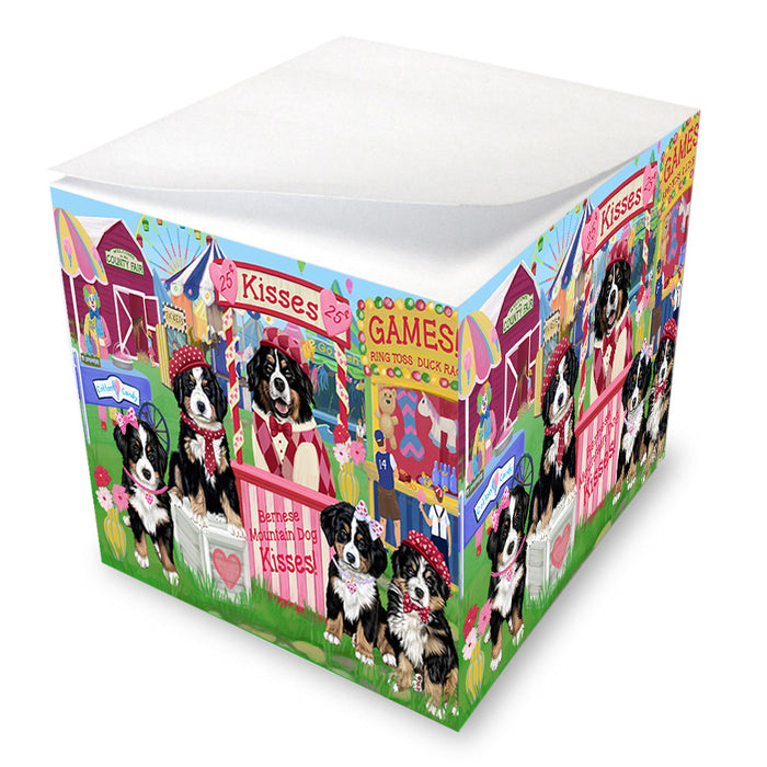 Carnival Kissing Booth Bernese Mountain Dogs Note Cube NOC53856