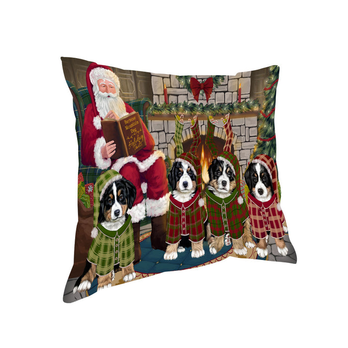 Christmas Cozy Holiday Tails Bernese Mountain Dogs Pillow PIL69328