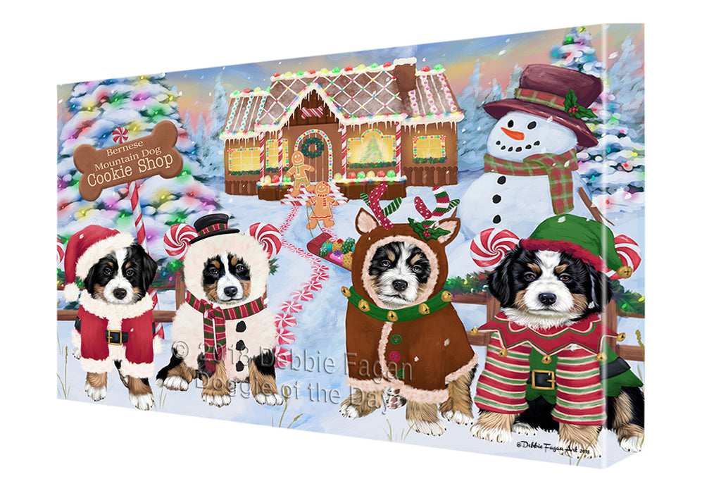 Holiday Gingerbread Cookie Shop Bernese Mountain Dogs Canvas Print Wall Art Décor CVS127178