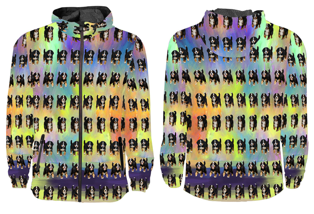 Paradise Wave Bernese Mountain Dogs All Over Print Windbreaker for Men