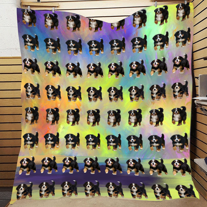 Paradise Wave Bernese Mountain Dogs Quilt