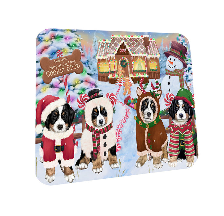 Holiday Gingerbread Cookie Shop Bernese Mountain Dogs Coasters Set of 4 CST56064