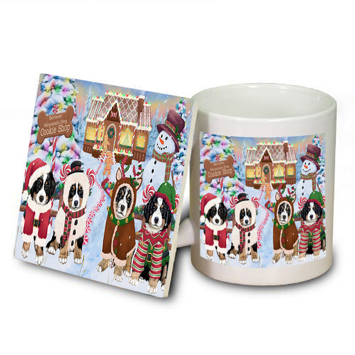 Holiday Gingerbread Cookie Shop Bernese Mountain Dogs Mug and Coaster Set MUC56098