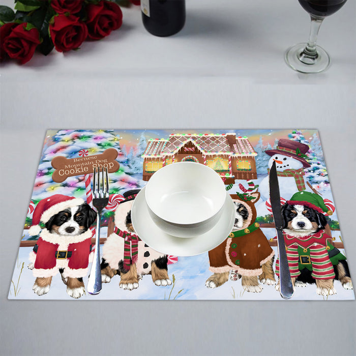 Holiday Gingerbread Cookie Bernese Mountain Dogs Placemat