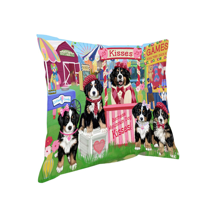 Carnival Kissing Booth Bernese Mountain Dogs Pillow PIL72064