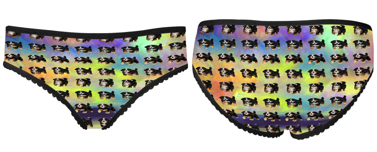 Paradise Wave Bernese Mountain Dogs All Over Print High-cut Women's Brief