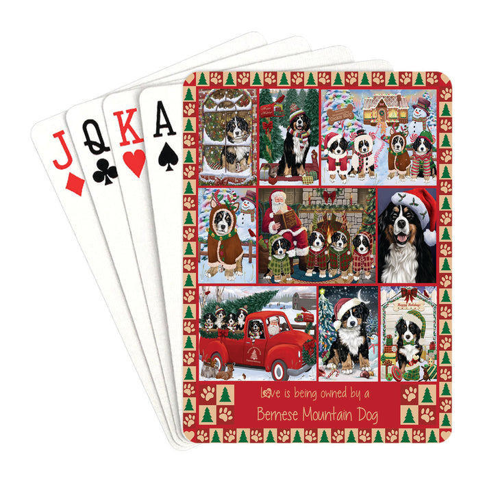Love is Being Owned Christmas Bernese Mountain Dogs Playing Card Decks