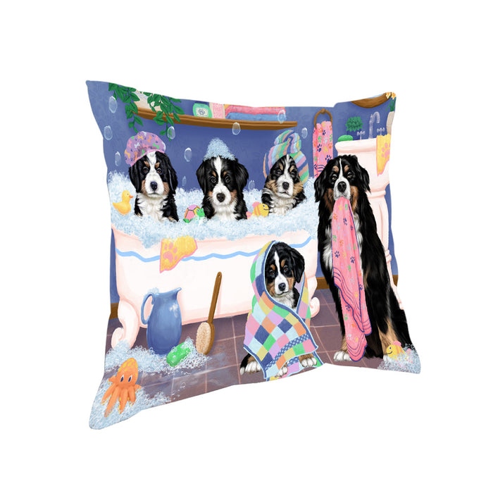 Rub A Dub Dogs In A Tub Bernese Mountain Dogs Pillow PIL81348