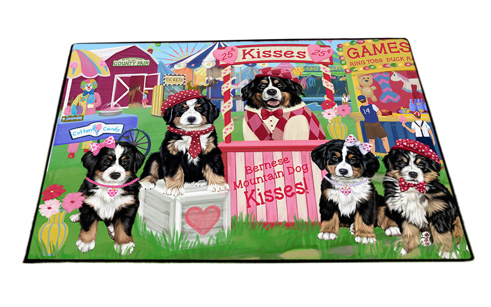 Carnival Kissing Booth Bernese Mountain Dogs Floormat FLMS52893