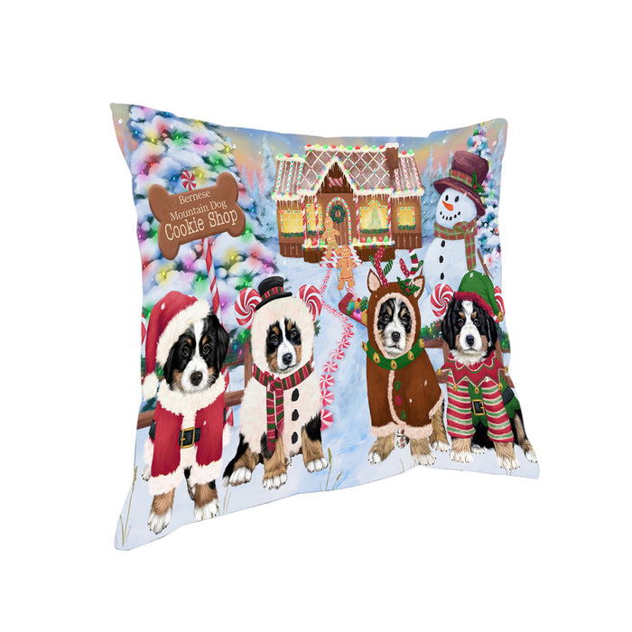 Holiday Gingerbread Cookie Shop Bernese Mountain Dogs Pillow PIL78716