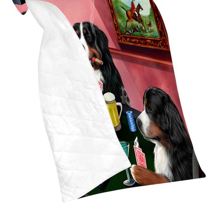 Home of  Bernese Mountain Dogs Playing Poker Quilt