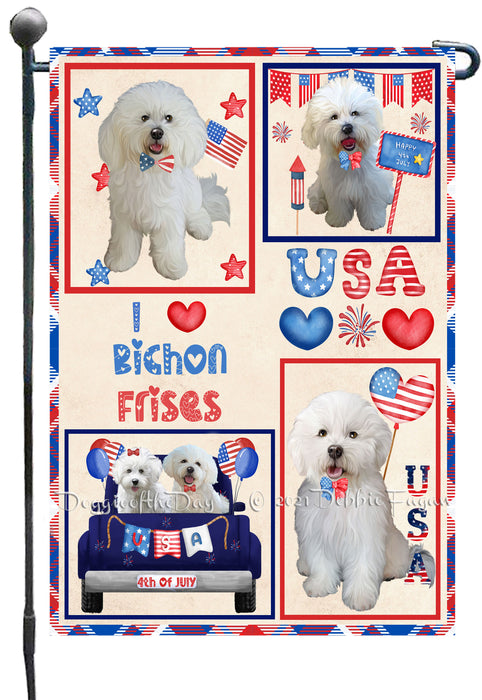 4th of July Independence Day I Love USA Bichon Frise Dogs Garden Flag GFLG66874